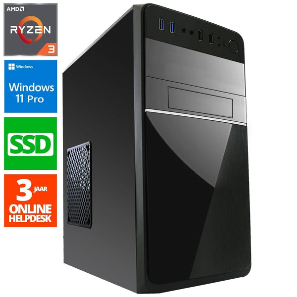 Office PC - Ryzen 3 - 256GB SSD - 16GB RAM - Radeon RX Vega 8 - WX28275 - Windows 11 - ScreenON - Allround Computer + WiFi & Bluetooth