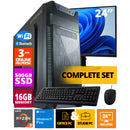 Budget Office PC SET - Ryzen 3 - 500GB NVMe SSD - 16GB RAM - Radeon Vega 8 ( 24 Inch Monitor | Muis | Toetsenbord ) + WiFi & Bluetooth