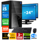 Intel Compleet PC + 2 x 24" Monitor + Muis & Toetsenbord | Intel Core i5 | 16 GB DDR4 | 1 TB SSD - NVMe | RTX 3050 | Windows 11 Pro + WiFi & Bluetooth