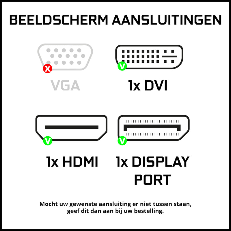 ScreenON - Office Set - Z60041 - V2 - (OfficePC.Z60041 + 27 Inch Monitor + Toetsenbord + Muis) + WiFi & Bluetooth