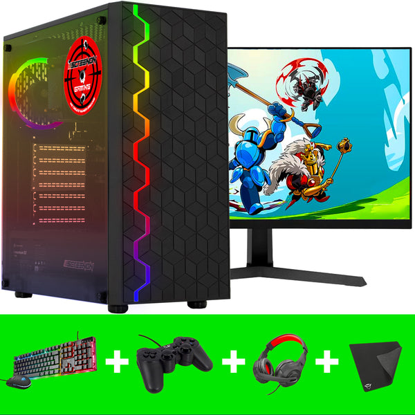 ScreenON - Gaming Set - K3 - Ryzen 3 - 240GB SSD - AMD Radeon RX Vega 8 - (GamePC + 24 Inch Monitor + Toetsenbord + Muis) + WiFi & Bluetooth