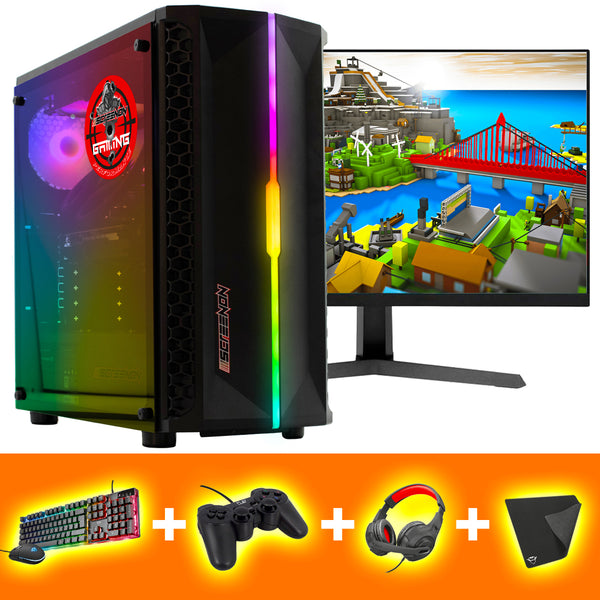 ScreenON - Gaming Set - B3 (Basic GamePC + 24 Inch Monitor + Toetsenbord + Muis)
