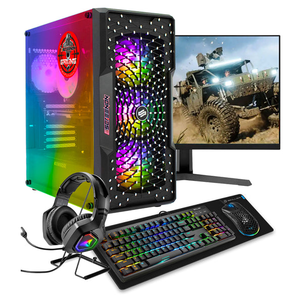 ScreenON - Gaming Set - X54196 - W2 (GamePC.X54196 + 27 Inch Monitor + Toetsenbord + Muis & Muismat + Headset & Houder)
