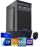 Intel Compleet PC SET | Intel Core i7 | 16 GB DDR4 | 512 GB SSD + Muis & Toetsenbord | Windows 11 Pro + WiFi & Bluetooth