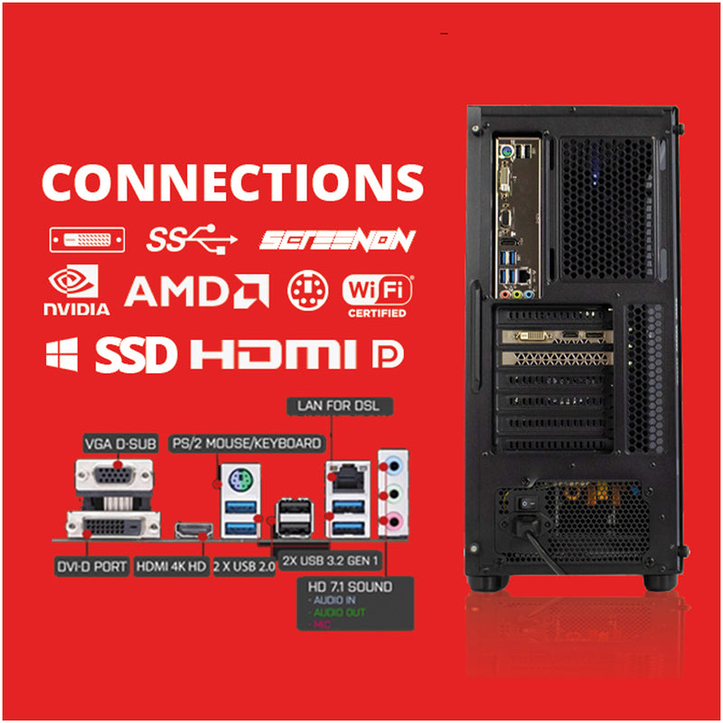 ScreenON - Ryzen 5 - 240GB M.2 SSD + 1TB HDD - RTX 3060 12GB - GamePC.X335103