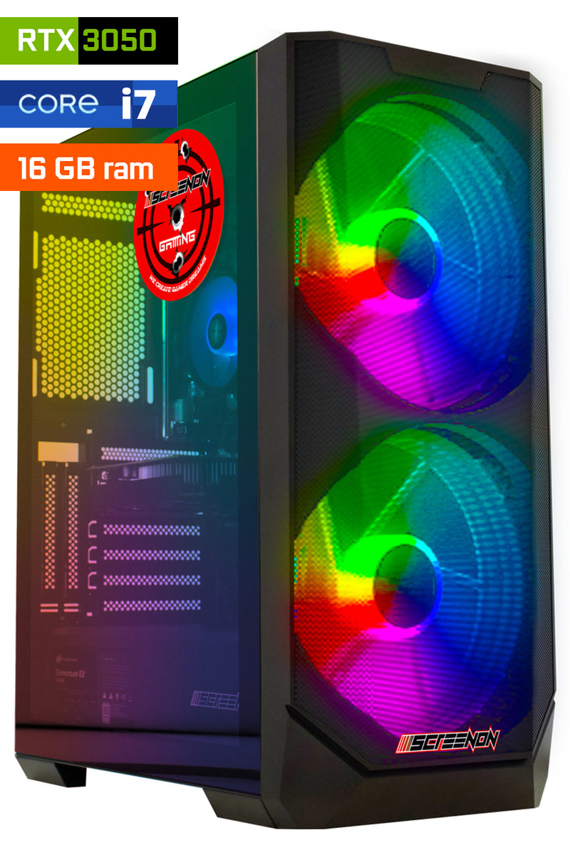 ScreenON - Intel Core i7 - 1TB M.2 SSD - 16GB RAM - Geforce RTX 3050 - Game PC E723163
