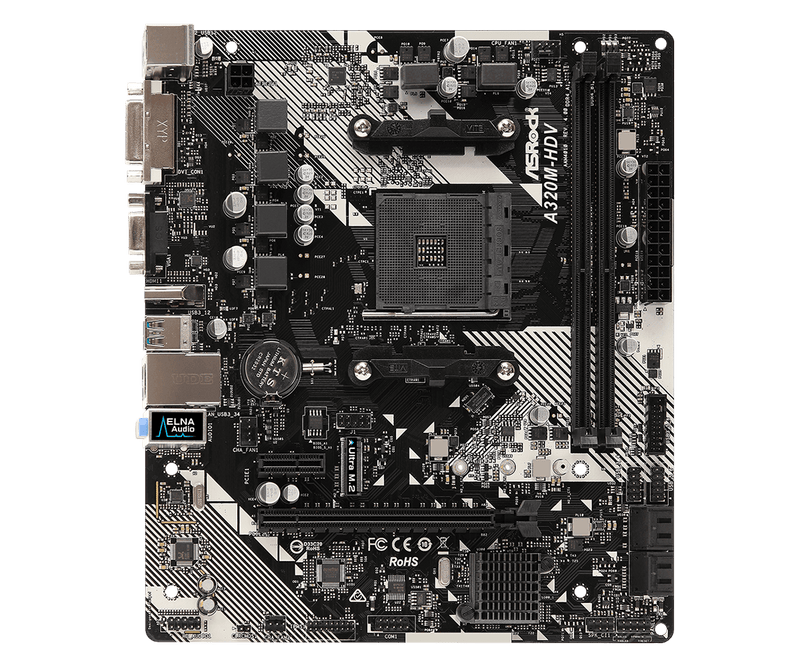 Asrock A320M-HDV R4.0 AMD A320 Socket AM4 micro ATX - ScreenOn