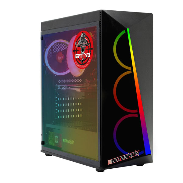 ScreenON - AMD Ryzen 5 3600 Allround Game Computer V.2 / Gaming PC - GeForce GTX 1050 Ti 4GB - 16GB RAM - 240GB SSD - 1TB HDD - Windows 10P - RGB - ScreenOn