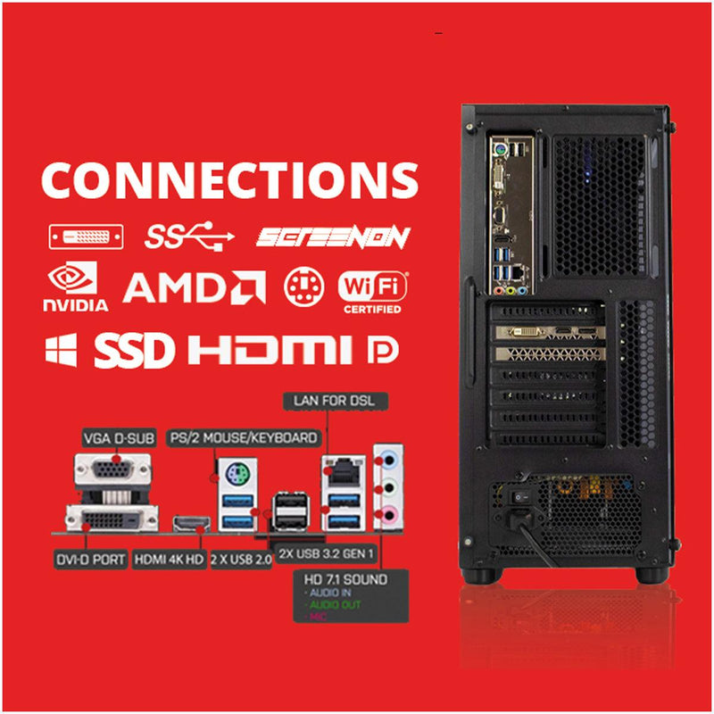 ScreenON - Intel Core i3 - 240GB M.2 SSD + 1TB HDD - GTX 1650 4GB - GamePC.X225104 - WiFi - ScreenOn