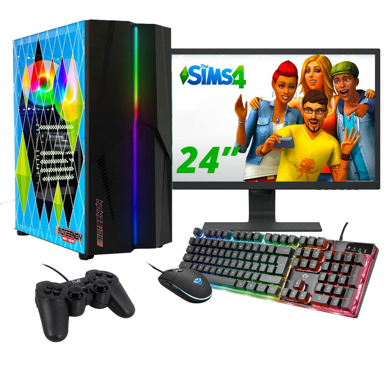 ScreenOn NL - Gaming PC SET | Intel Core i5 | RTX 3050 | RAM 16GB | SSD 512GB | WiFi | + 24 Inch Monitor + Toetsenbord + Muis + Controller | Desktop Computer voor Business & Multimedia H32540 - ScreenOn