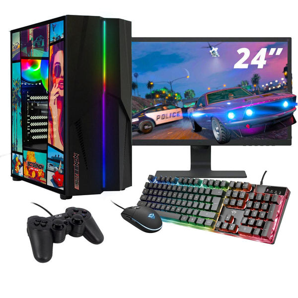 ScreenOn NL - Gaming PC SET | Intel Core i5 | RTX 3060 | RAM 16GB | SSD 512GB | WiFi | + 24 Inch Monitor + Toetsenbord + Muis + Controller | Desktop Computer voor Business & Multimedia H32536 - ScreenOn